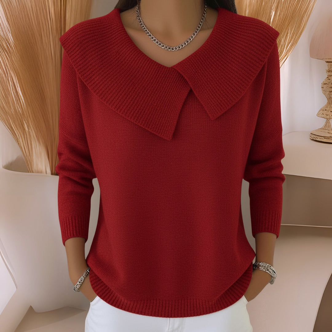 Angela – Knit Sweater Soft Collar