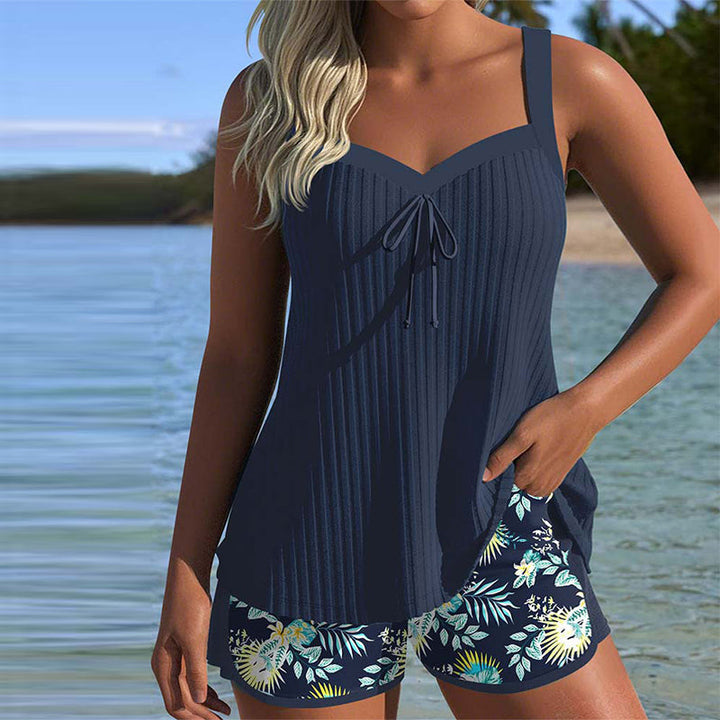 Doris – Striped Tankini Beach Set