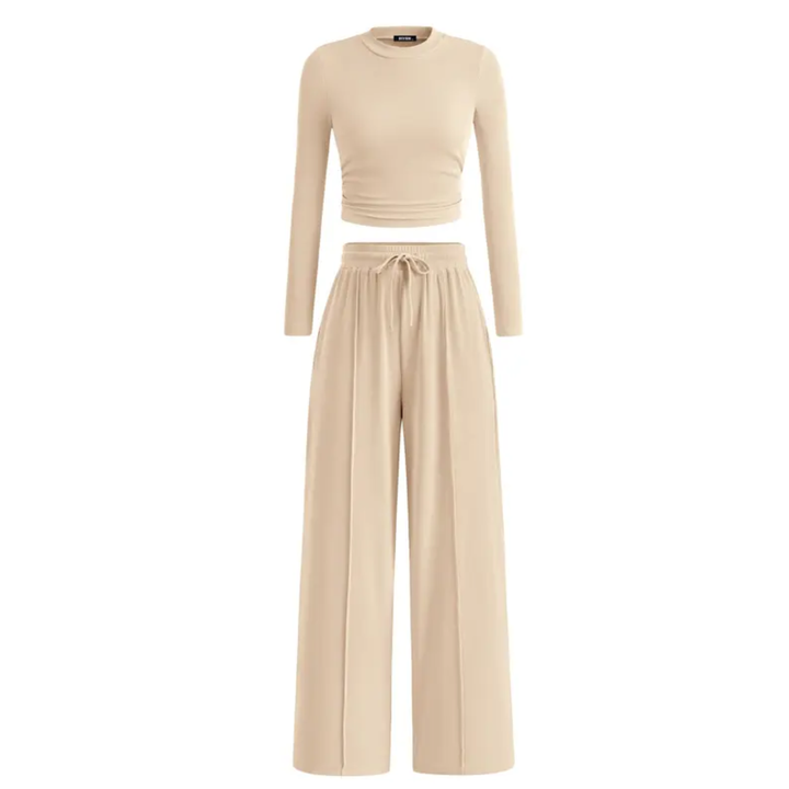 REMI™ – Ribbed Knit Crop & Wide Leg Lounge Set