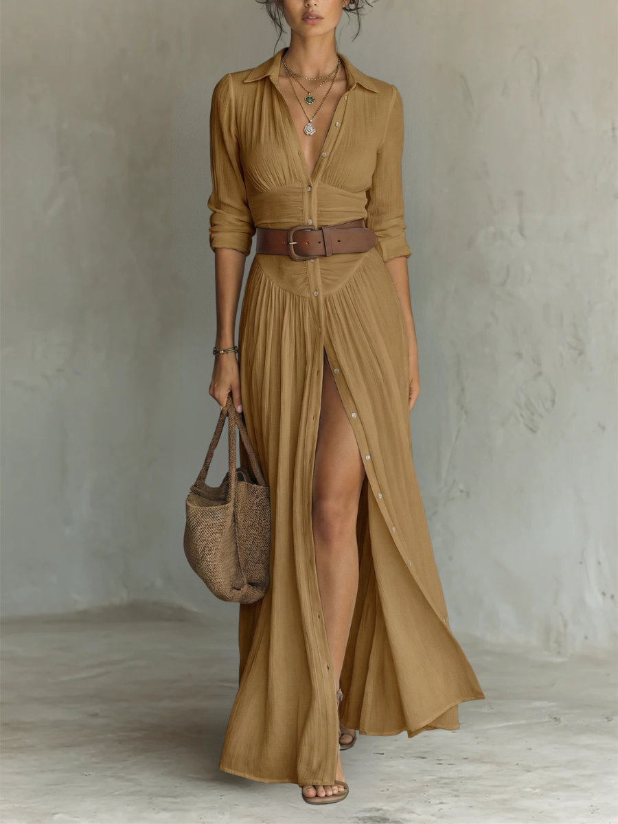 Cynthia – Long Sleeve Collared Dress