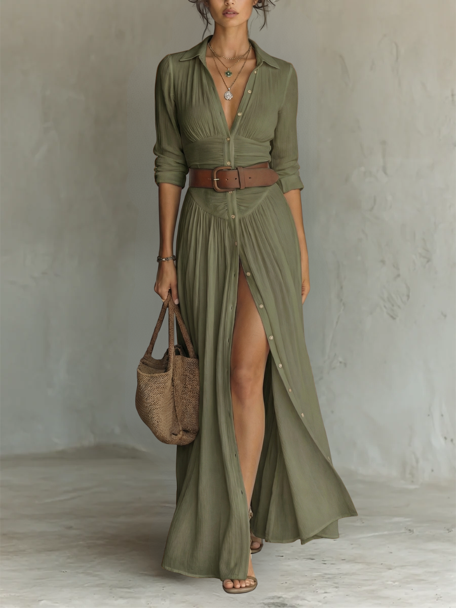 Cynthia – Long Sleeve Collared Dress