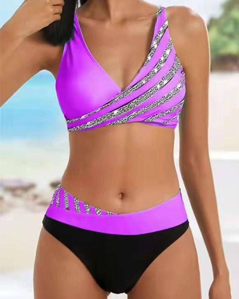 Sandra – Printed Bikini Warm Tones