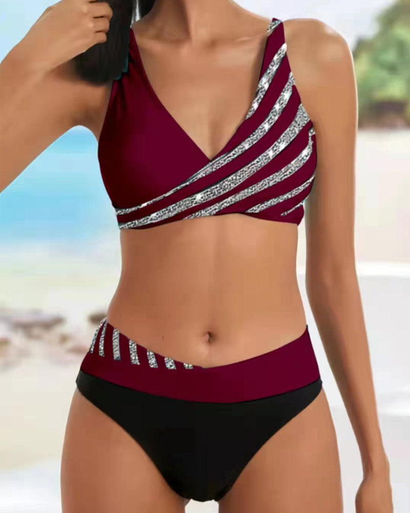 Sandra – Printed Bikini Warm Tones