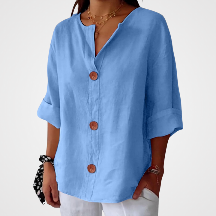 Victoria – Hazel Summer Linen Blouse