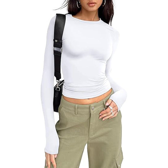 JIHYO™ - Casual Long Sleeve Round Neck Top