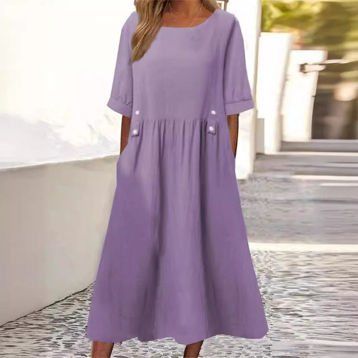 Sharon – Elegant Tummy-Coverage Summer Dress