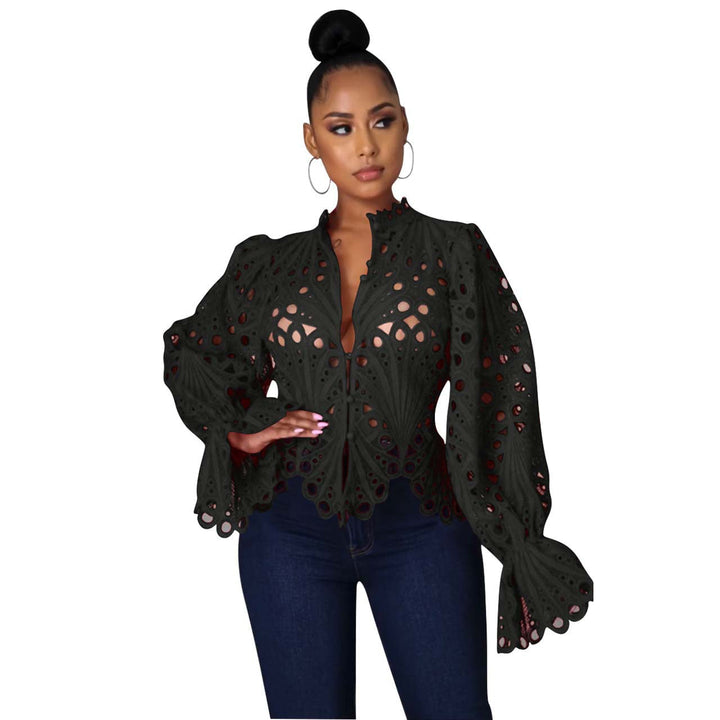 ISALI™ - Chic Asymmetrical Flounce Sleeve Blouse