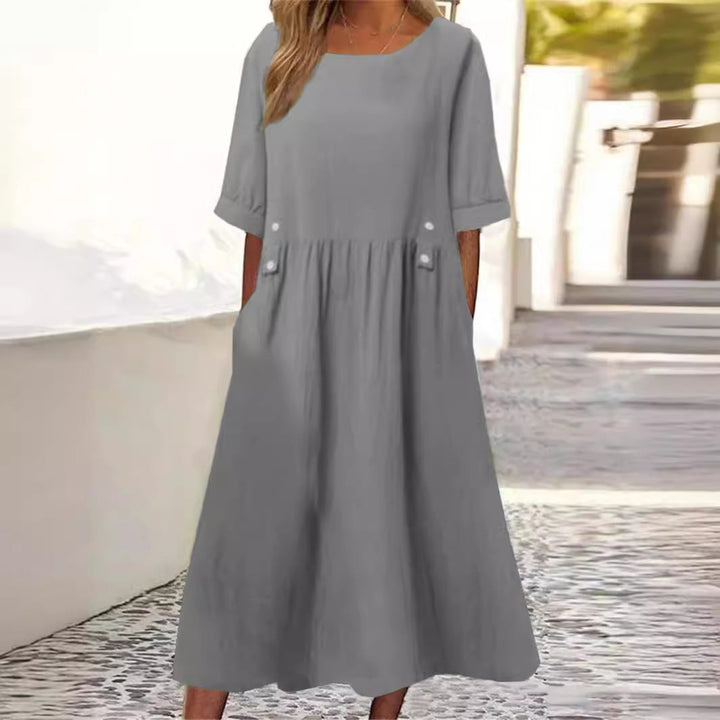 Sharon – Elegant Tummy-Coverage Summer Dress