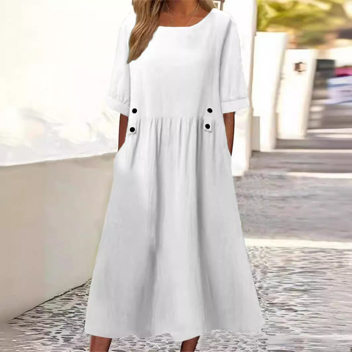 Sharon – Elegant Tummy-Coverage Summer Dress