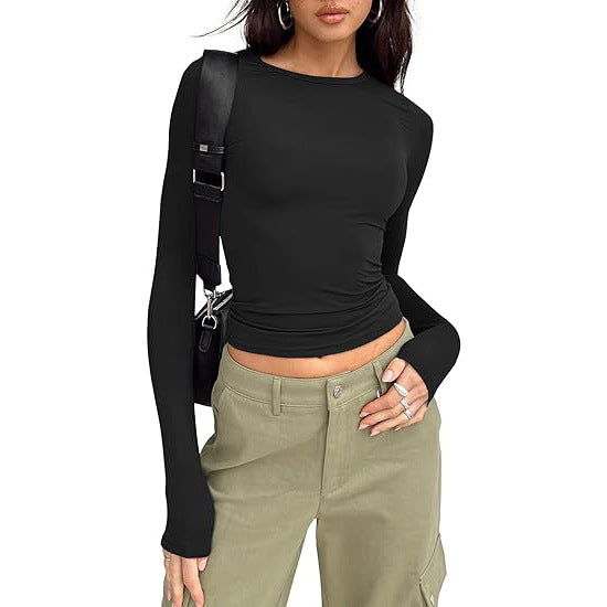 JIHYO™ - Casual Long Sleeve Round Neck Top
