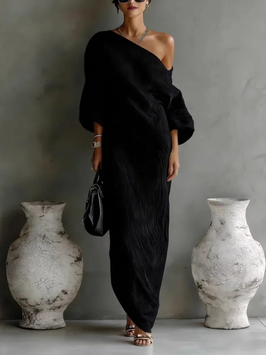 Christine – Sophisticated One-Shoulder Maxi Dress