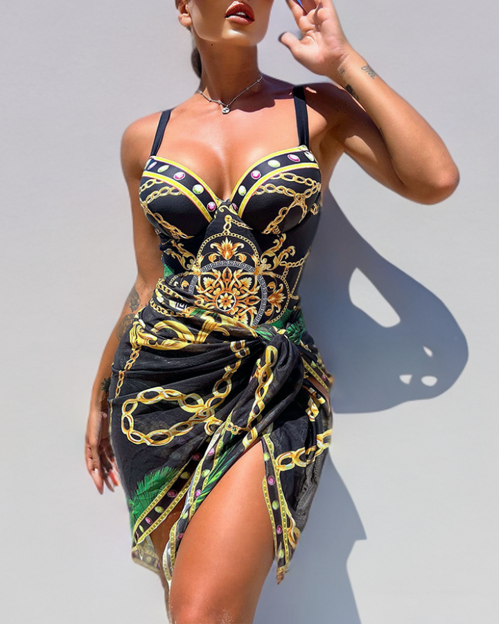 Gloria – One-Piece Swimsuit with Beach Skirt