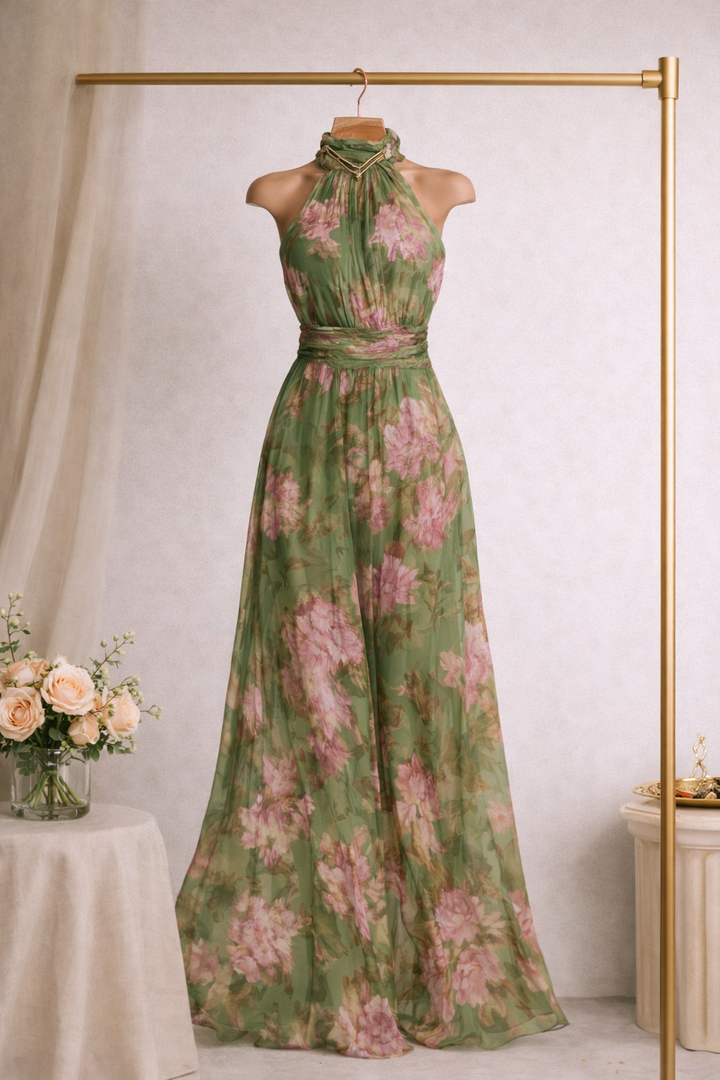 Charlotte – Floral Halter Dress