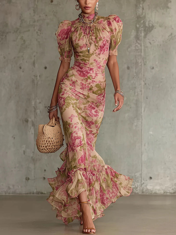Lisa – Vintage Rose Maxi Dress