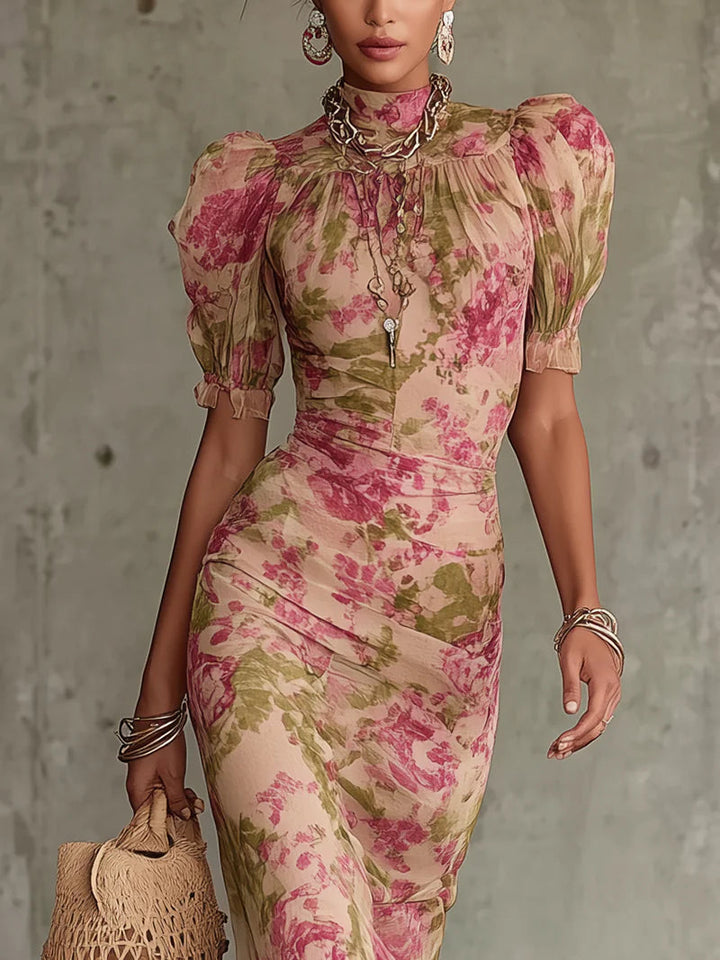 Lisa – Vintage Rose Maxi Dress