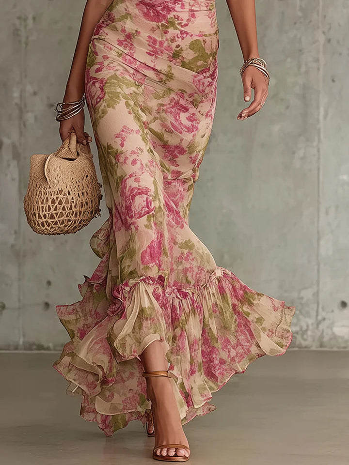 Lisa – Vintage Rose Maxi Dress