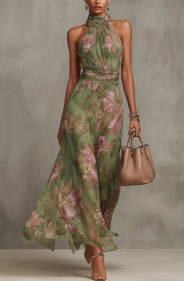 Charlotte – Floral Halter Dress