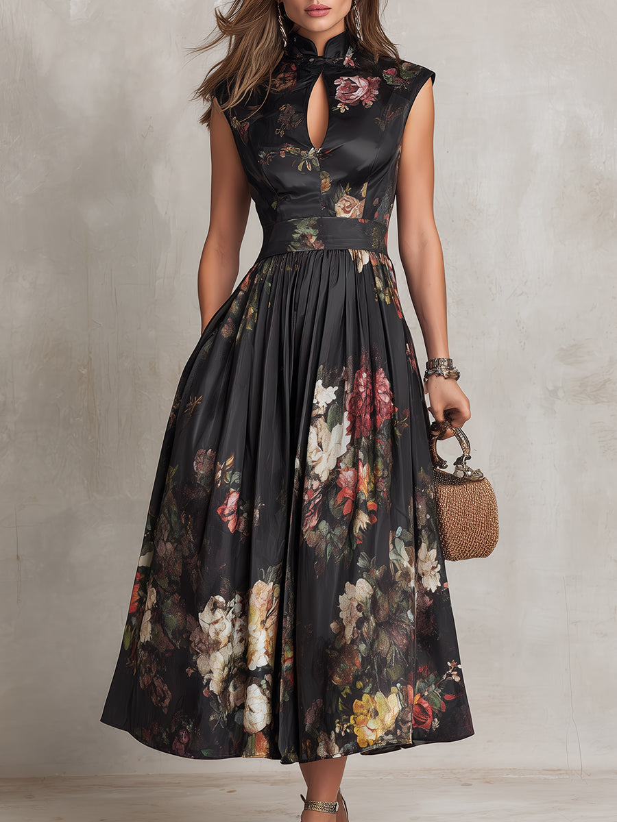 Hannah – Floral Pleated Midi Dress