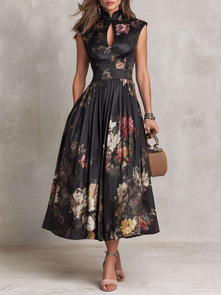 Hannah – Floral Pleated Midi Dress