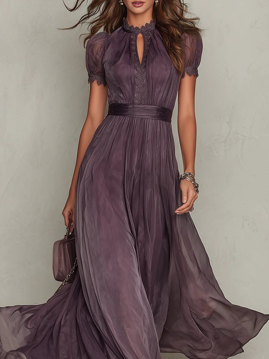Jennifer – Purple Keyhole Maxi Dress