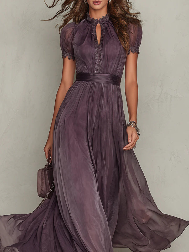 Jennifer – Purple Keyhole Maxi Dress
