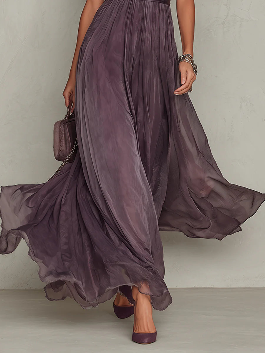 Jennifer – Purple Keyhole Maxi Dress