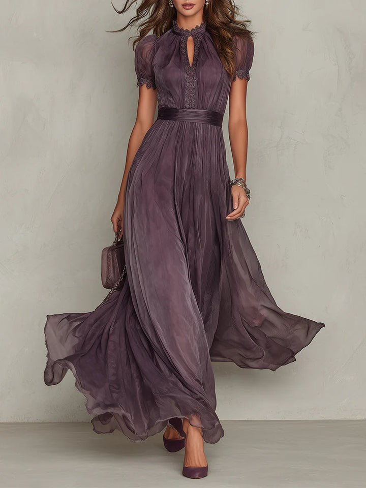 Jennifer – Purple Keyhole Maxi Dress