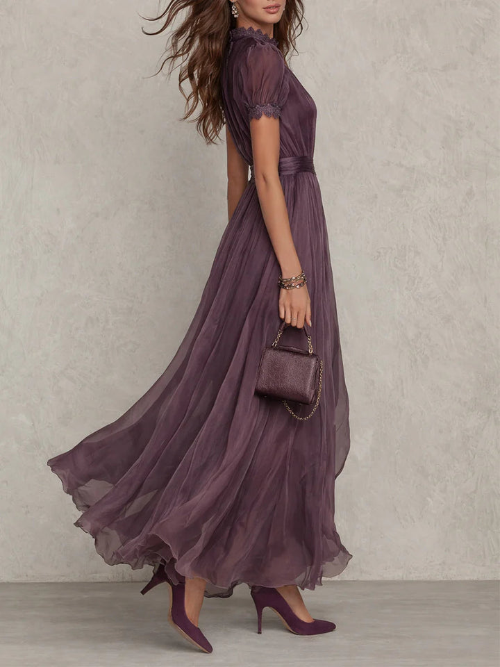 Jennifer – Purple Keyhole Maxi Dress