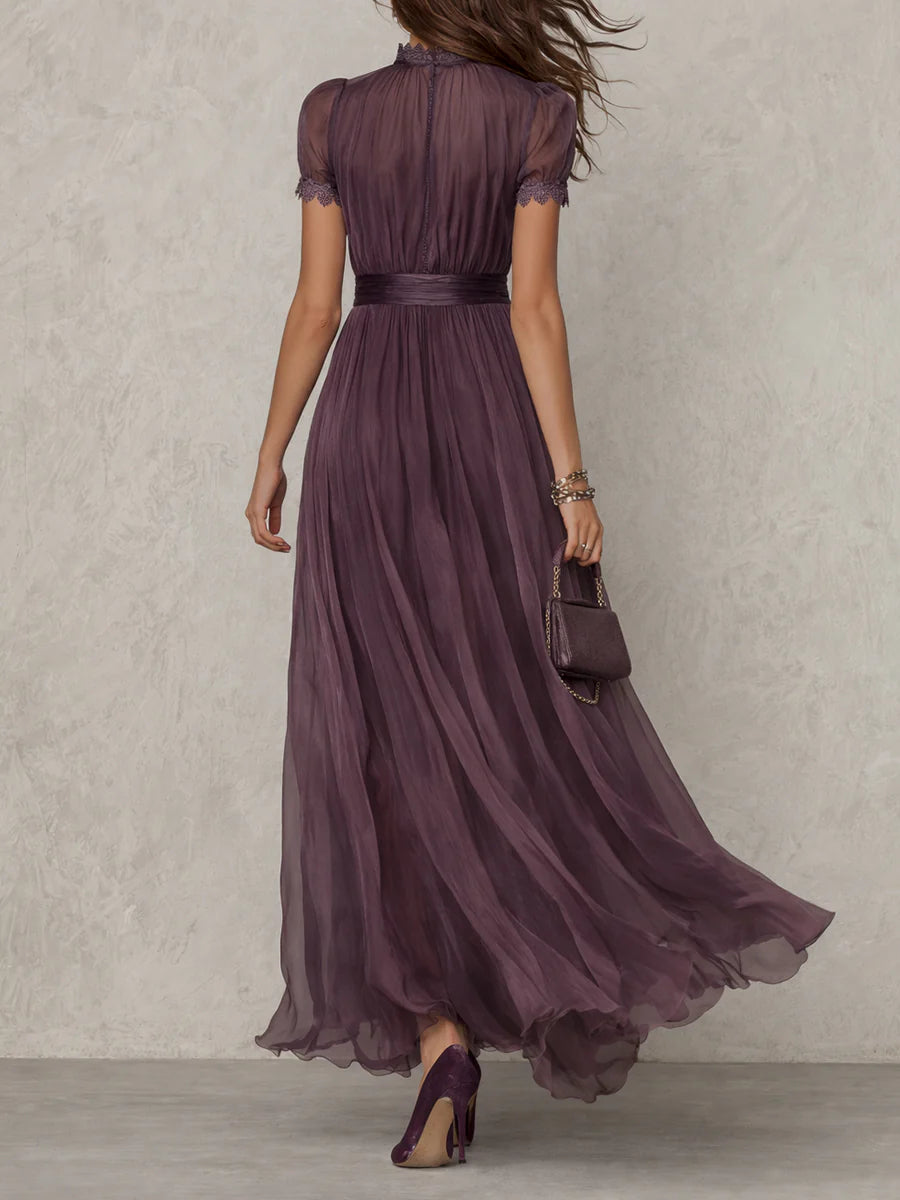 Jennifer – Purple Keyhole Maxi Dress