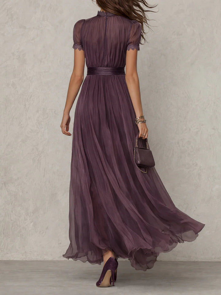 Jennifer – Purple Keyhole Maxi Dress