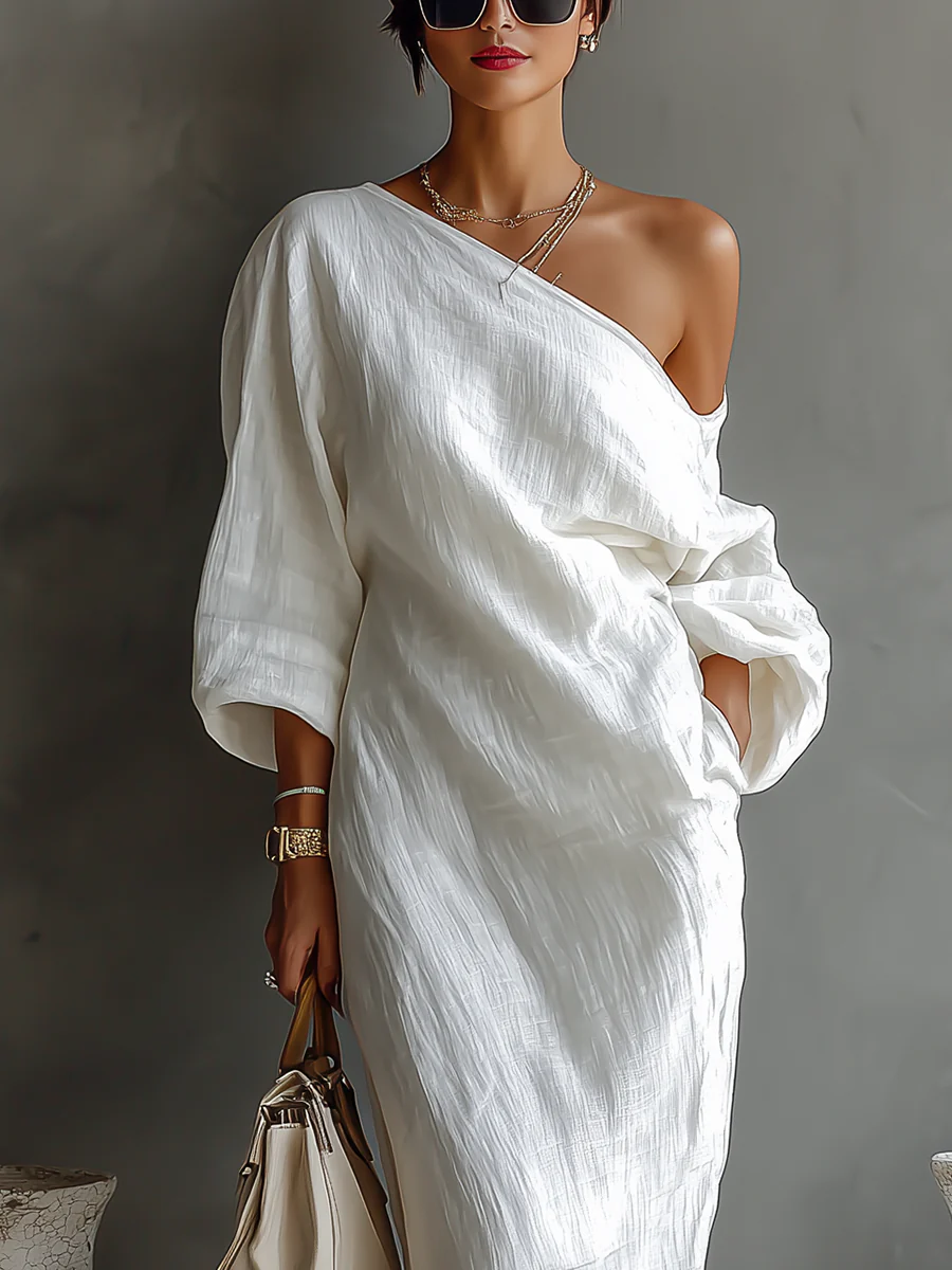 Christine – Sophisticated One-Shoulder Maxi Dress