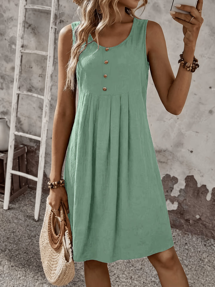 Katherine – Summer Pleated Vest Dress