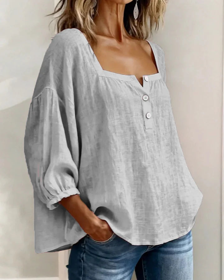 Jacqueline – Cotton Square Neck Shirt