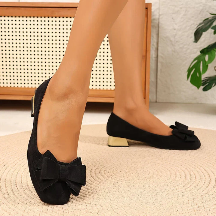 Linda – Bow Block Heel Pumps