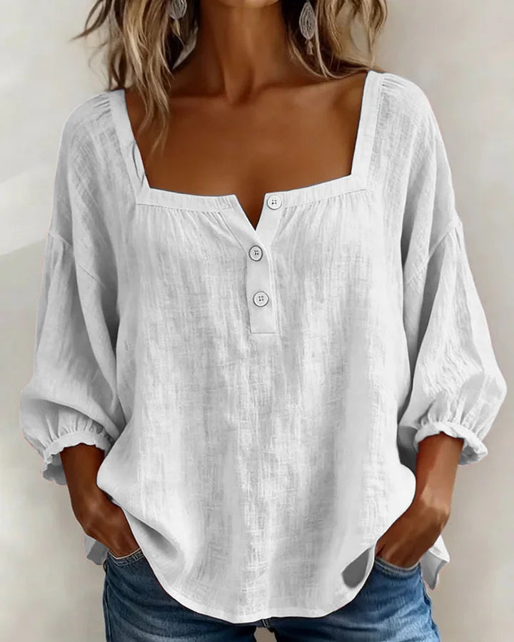Jacqueline – Cotton Square Neck Shirt