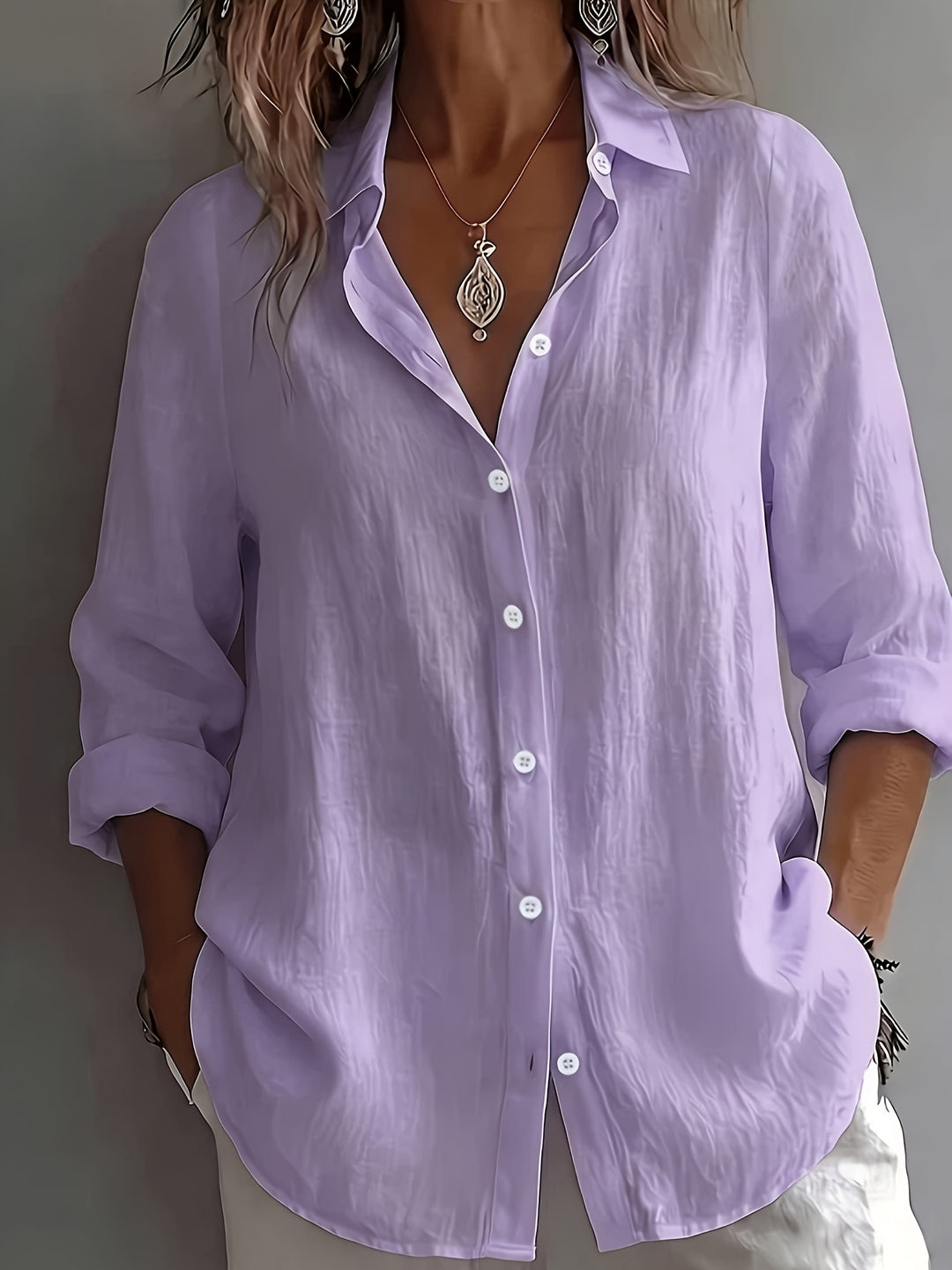 Isabella – Elegant Linen V-Neck Top