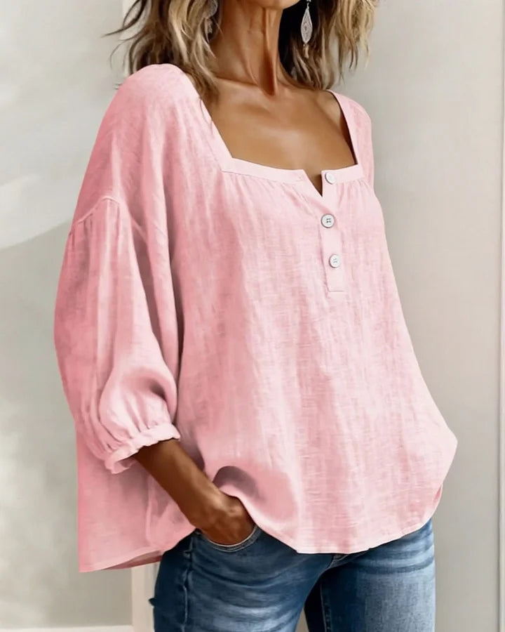 Jacqueline – Cotton Square Neck Shirt