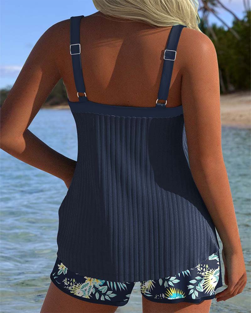 Doris – Striped Tankini Beach Set