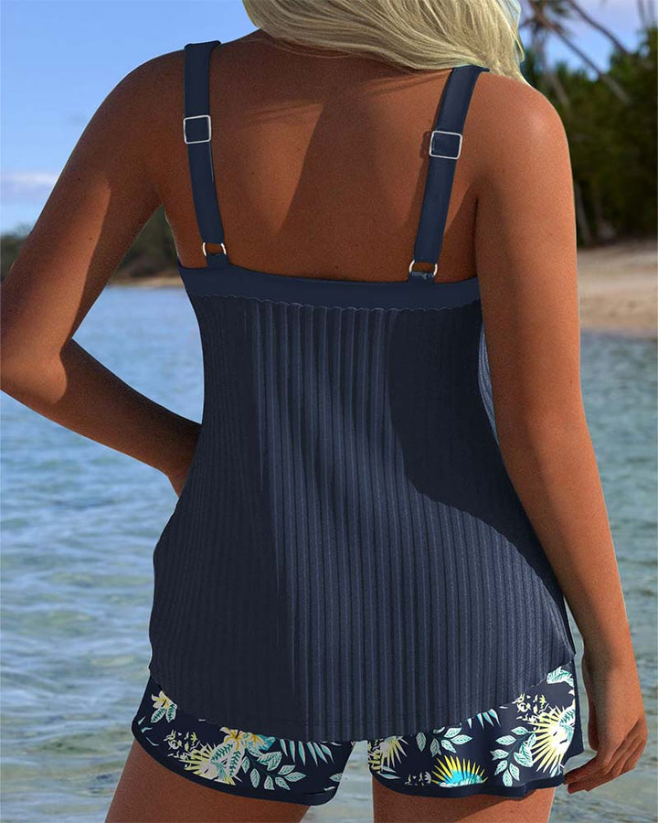 Doris – Striped Tankini Beach Set