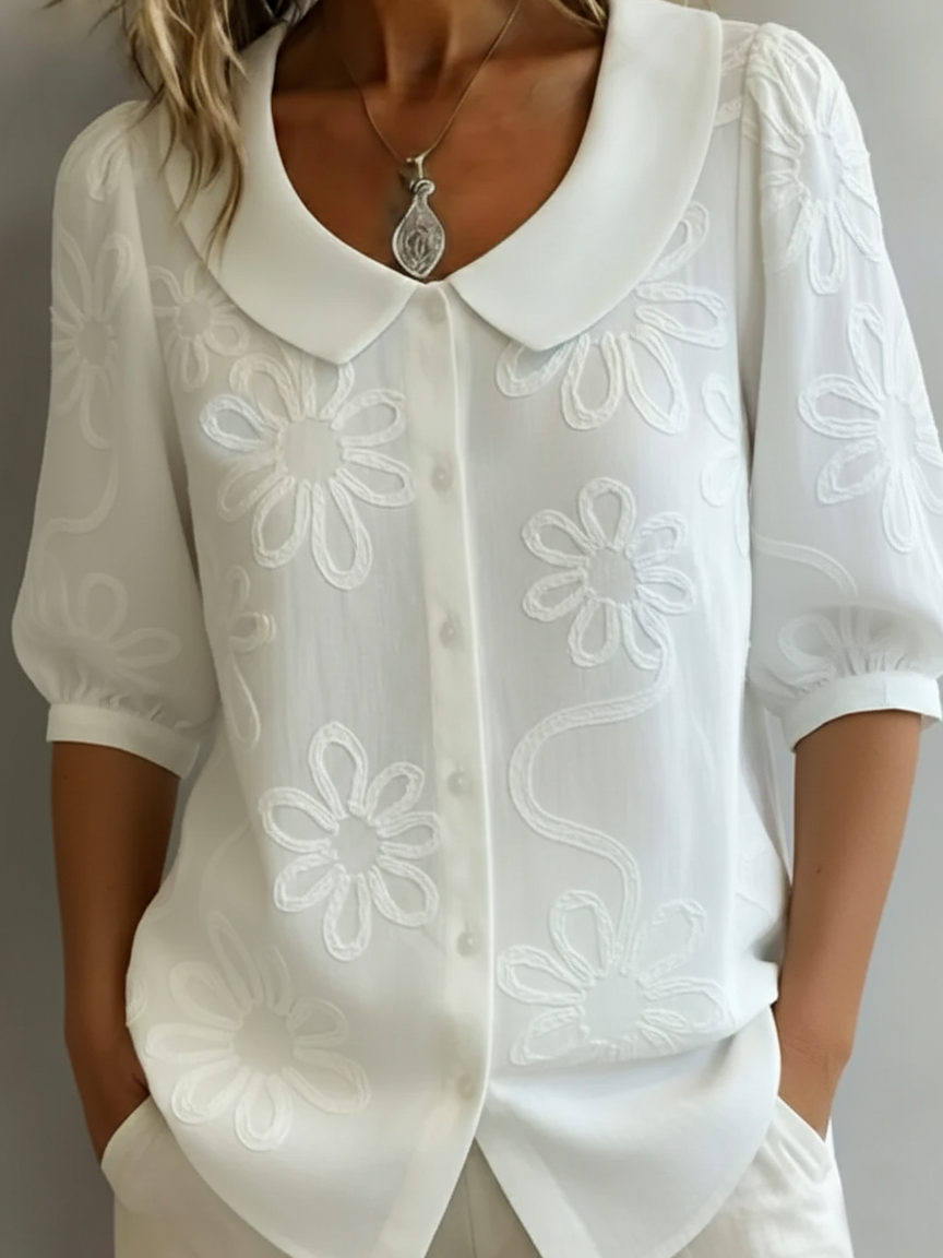 Victoria – Elegant Floral Lightweight Blouse