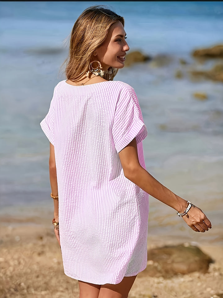 Kathleen – Striped V-Neck Summer Dress