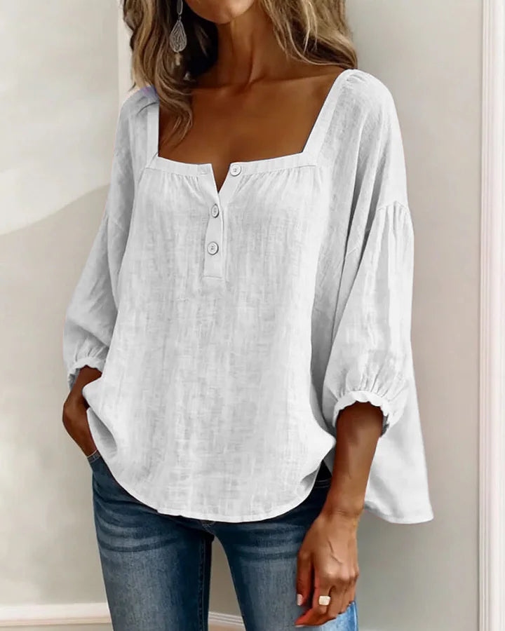 Jacqueline – Cotton Square Neck Shirt