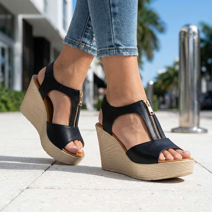Melissa – Zipper Platform Heels
