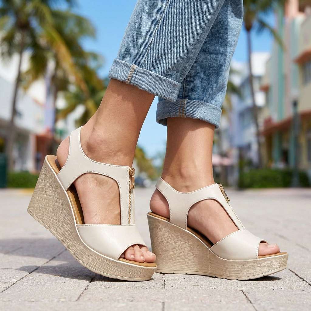 Melissa – Zipper Platform Heels