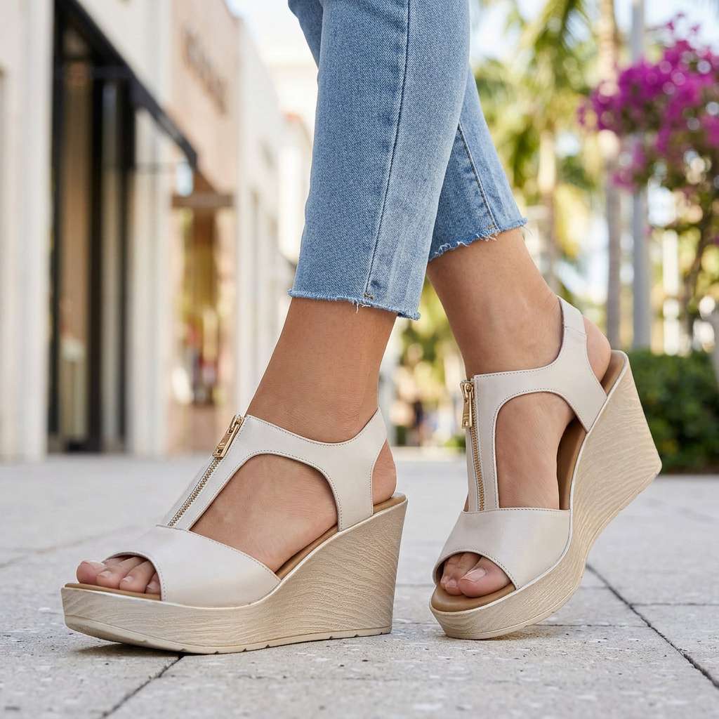 Melissa – Zipper Platform Heels
