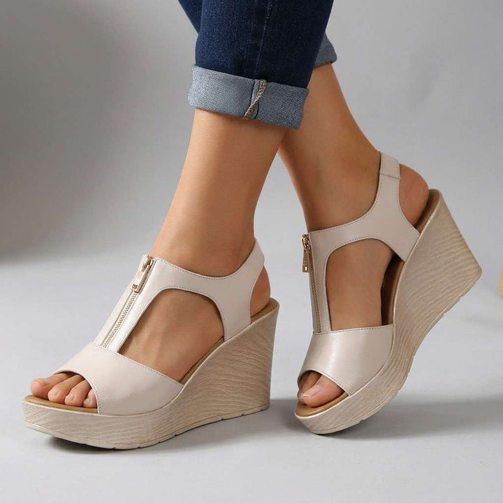 Melissa – Zipper Platform Heels