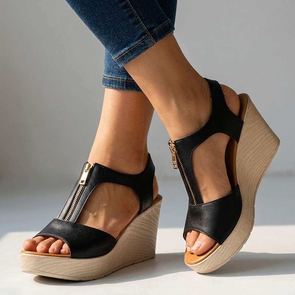 Melissa – Zipper Platform Heels
