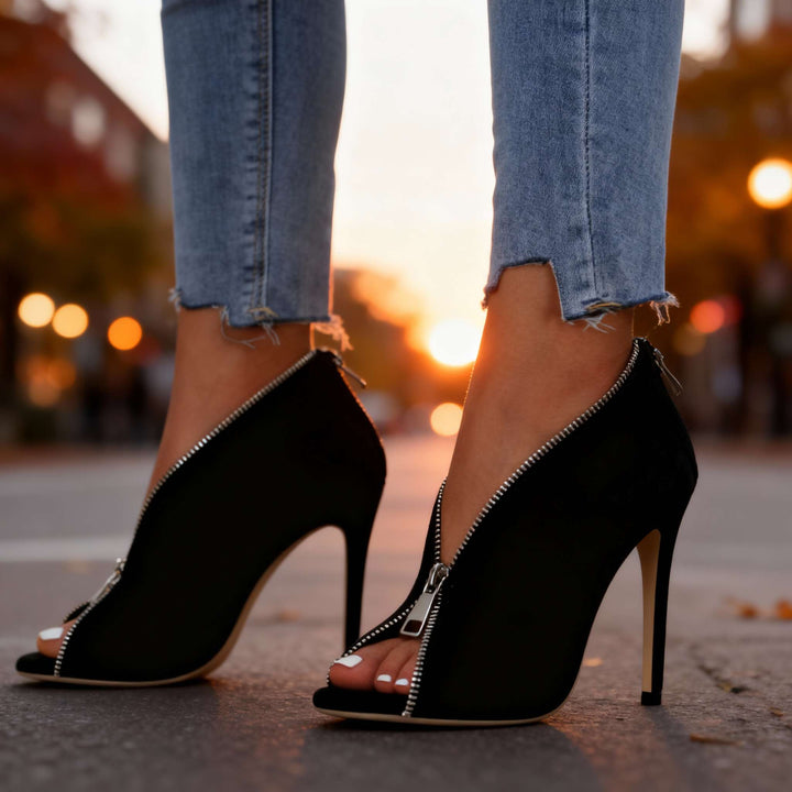 Grace – Zipper Stiletto Heels