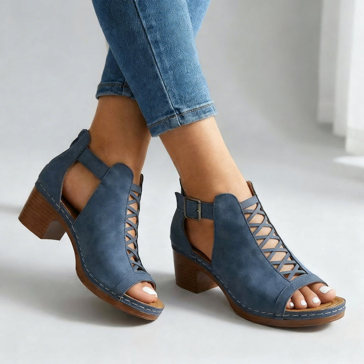 Avery – Open Toe Buckle Heels