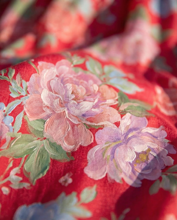 Brittany – Elegant Floral V-neck Dress
